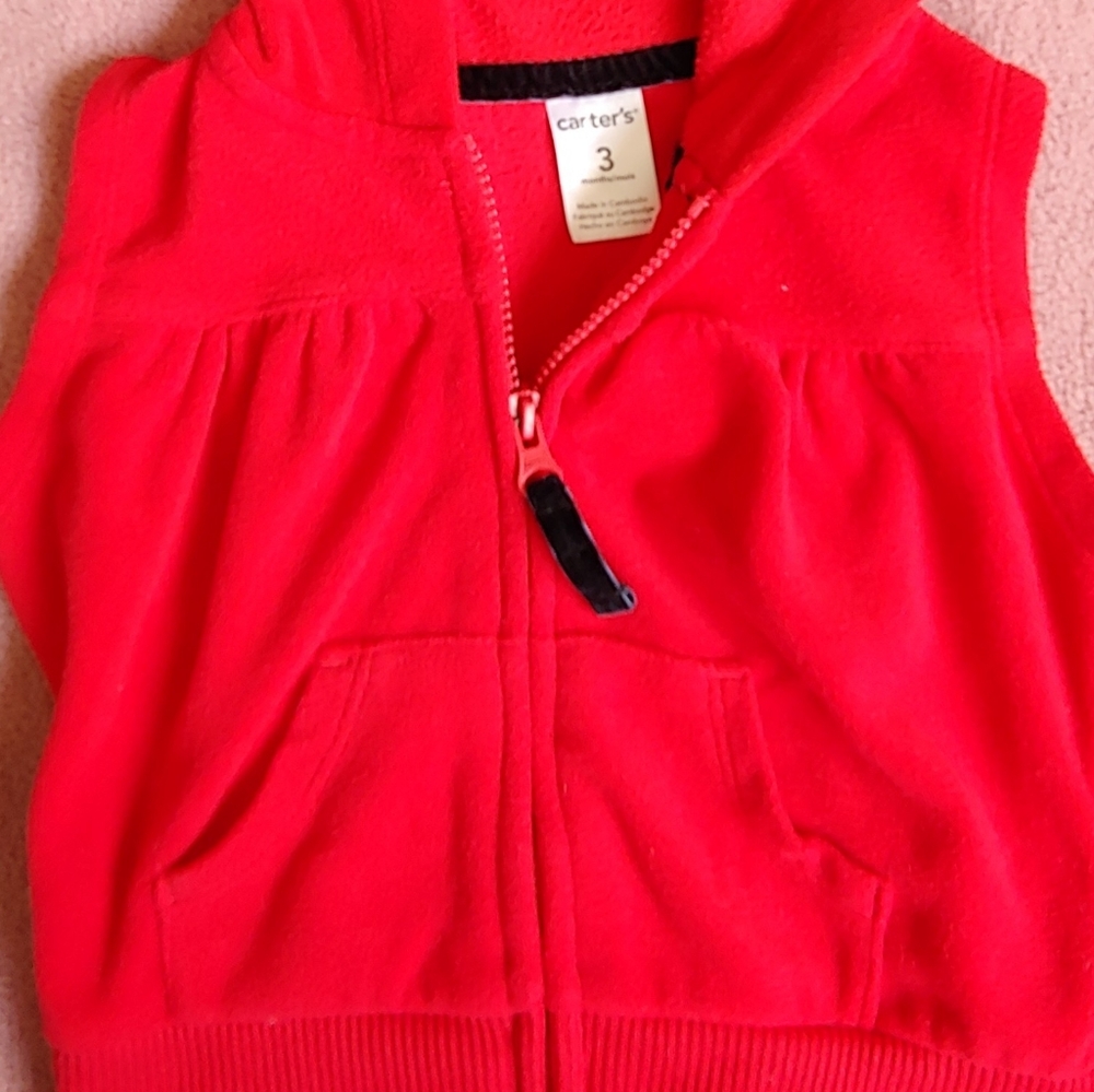 Carter's Baby Red Vest with Hood (3 mth)